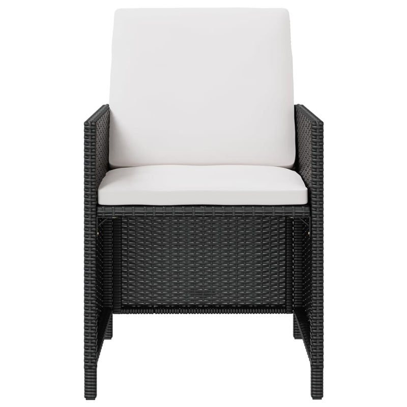 11 Piece Outdoor Dining Set with Cushions Poly Rattan Black Payday Deals
