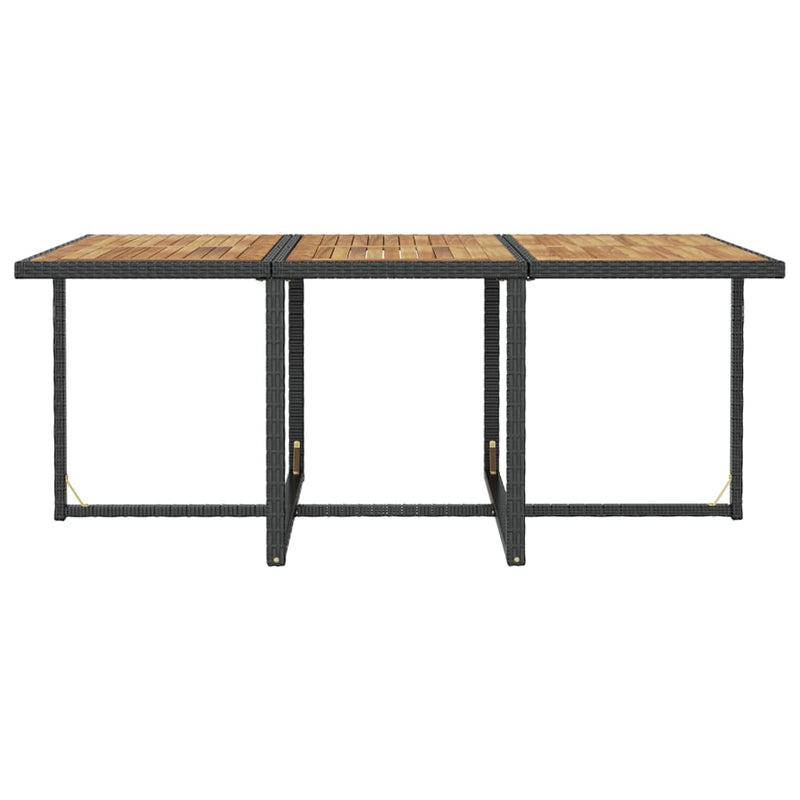 11 Piece Outdoor Dining Set with Cushions Poly Rattan Black Payday Deals