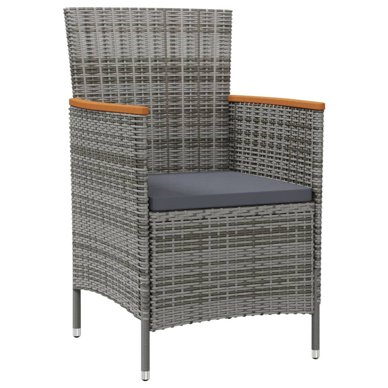 11 Piece Outdoor Dining Set with Cushions Poly Rattan Black and Grey Payday Deals