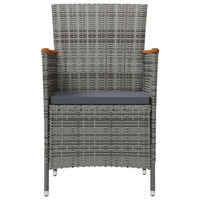 11 Piece Outdoor Dining Set with Cushions Poly Rattan Black and Grey Payday Deals