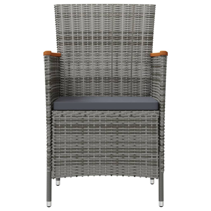 11 Piece Outdoor Dining Set with Cushions Poly Rattan Black and Grey Payday Deals