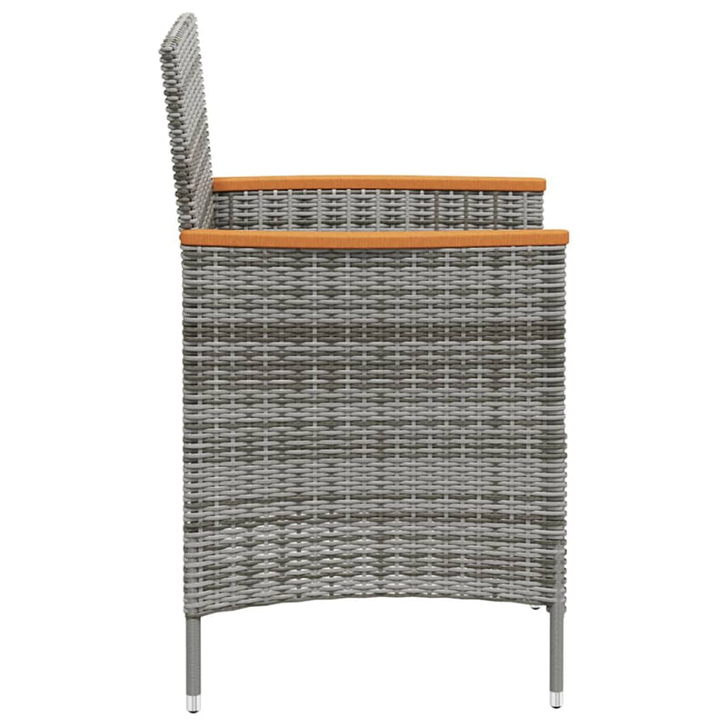 11 Piece Outdoor Dining Set with Cushions Poly Rattan Black and Grey Payday Deals