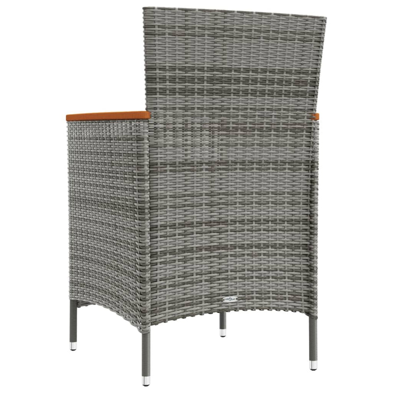 11 Piece Outdoor Dining Set with Cushions Poly Rattan Black and Grey Payday Deals