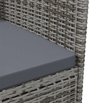 11 Piece Outdoor Dining Set with Cushions Poly Rattan Black and Grey Payday Deals