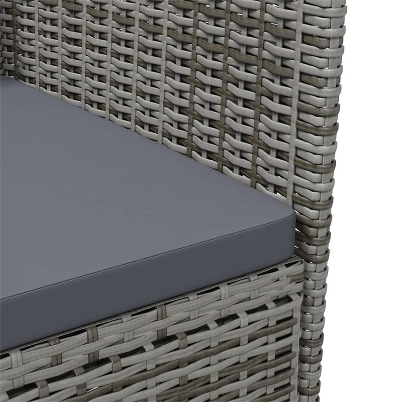 11 Piece Outdoor Dining Set with Cushions Poly Rattan Black and Grey Payday Deals