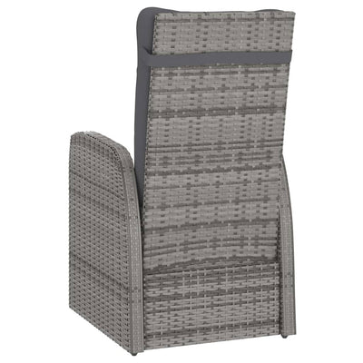 11 Piece Outdoor Dining Set with Cushions Poly Rattan Grey Payday Deals