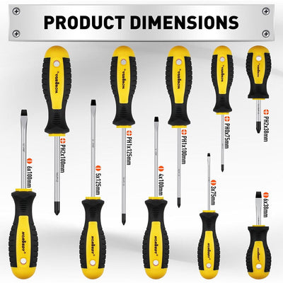 11-Pieces Magnetic Screwdriver Set with Case Magnetizer Demagnetizer Flat Head Payday Deals