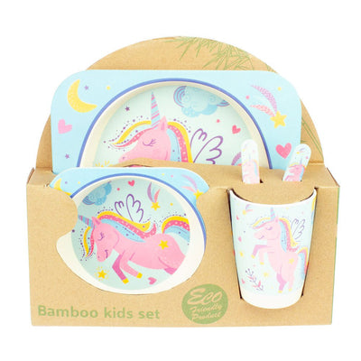 Baby & Me Bamboo Feed Set Eco Friendly Baby Kids Dinnerware Unicorn