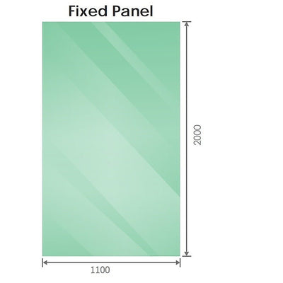 110x200cm Single Shower Glass Screen with Black Wall Channel Payday Deals