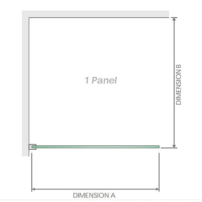 110x200cm Single Shower Glass Screen with Black Wall & Floor F Brackets Payday Deals