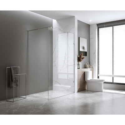 110x200cm Single Shower Glass Screen with Chrome Wall U-Brackets Payday Deals