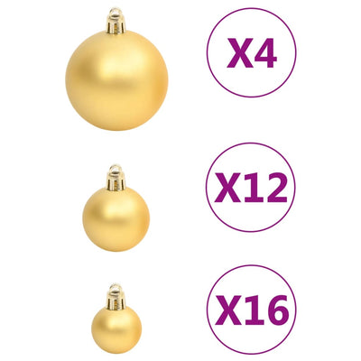 111 Piece Christmas Bauble Set Gold Polystyrene Payday Deals