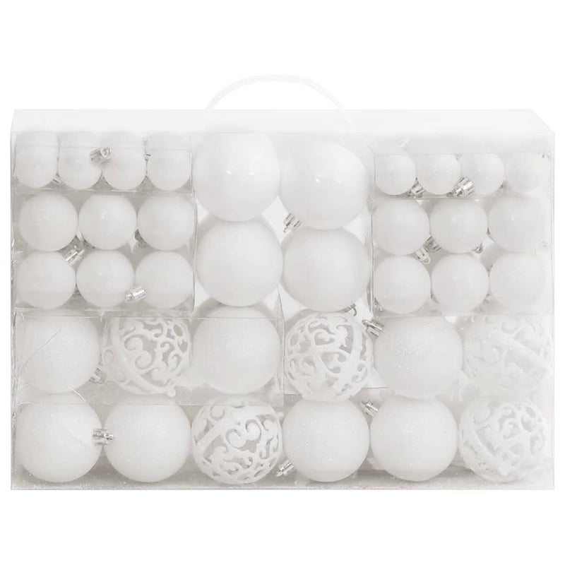 111 Piece Christmas Bauble Set White Polystyrene Payday Deals