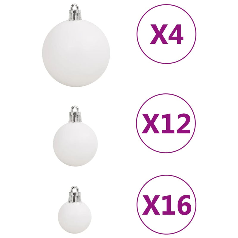 111 Piece Christmas Bauble Set White Polystyrene Payday Deals