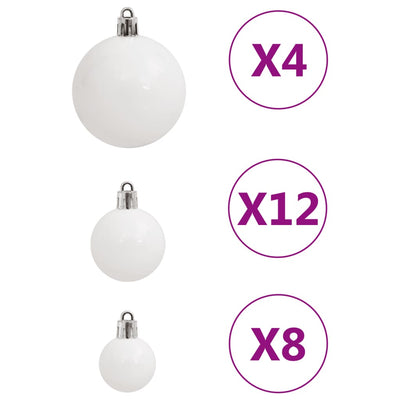 111 Piece Christmas Bauble Set White Polystyrene Payday Deals