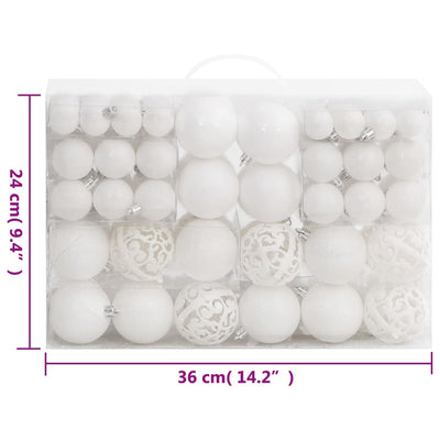 111 Piece Christmas Bauble Set White Polystyrene Payday Deals