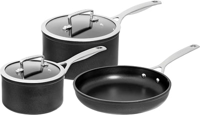 Pyrolux Ignite 3-Piece Non-Stick Induction Compatible Cookware Set Fry Pan Saucepan Skillet 