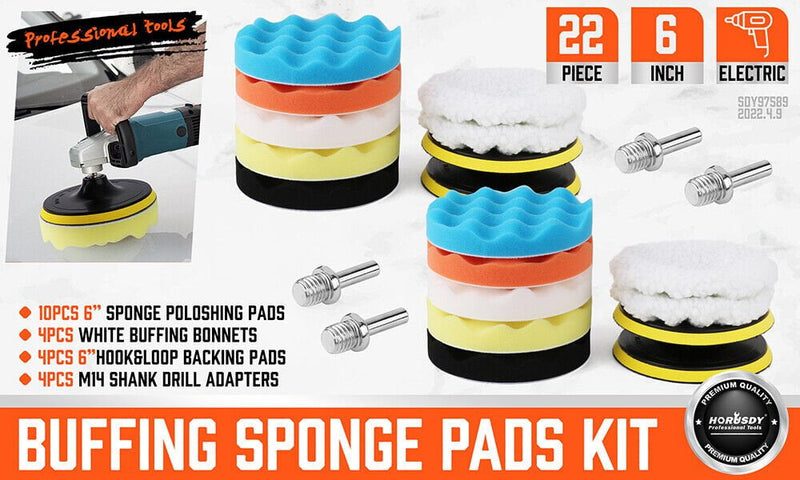 11Pcs 6" Buffing Waxing Polishing Pads Sponge Pad Set For Car Polisher Drill Payday Deals