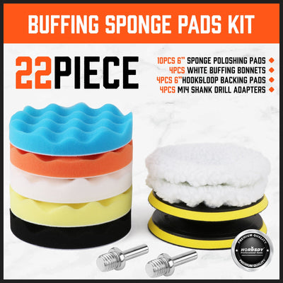 11Pcs 6" Buffing Waxing Polishing Pads Sponge Pad Set For Car Polisher Drill Payday Deals