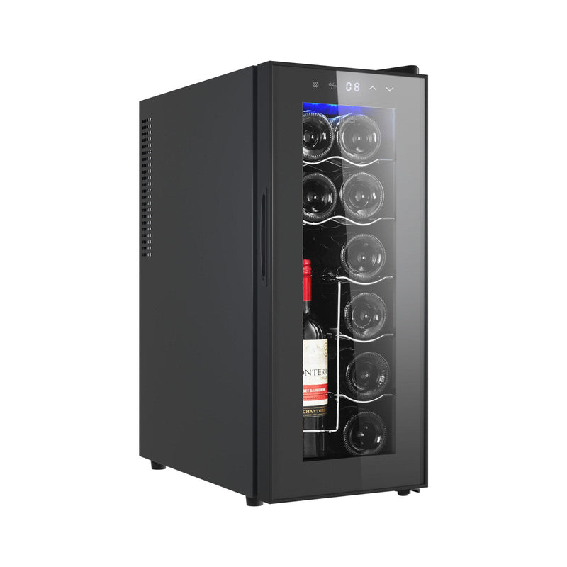 12 Bottle Wine Cellar Fridge w/ Glass Door, Temperature Control & Cooler Payday Deals