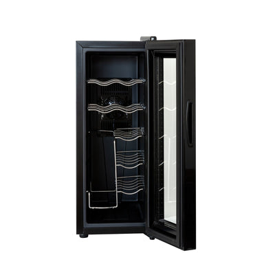 12 Bottle Wine Cellar Fridge w/ Glass Door, Temperature Control & Cooler Payday Deals