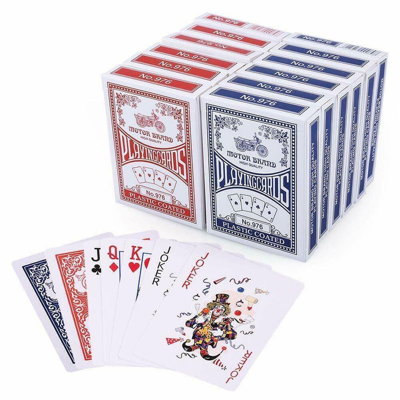 12 Decks CLASSIC PLAYING CARDS Standard Faces Mix Of Red & Blue BULK Payday Deals