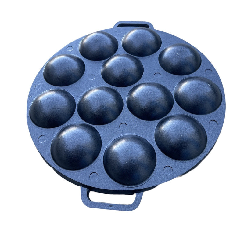 12 Dimple Cast Aluminium Poffertjes Mini Dutch Pancake Cake Pan with Handles Maker Payday Deals