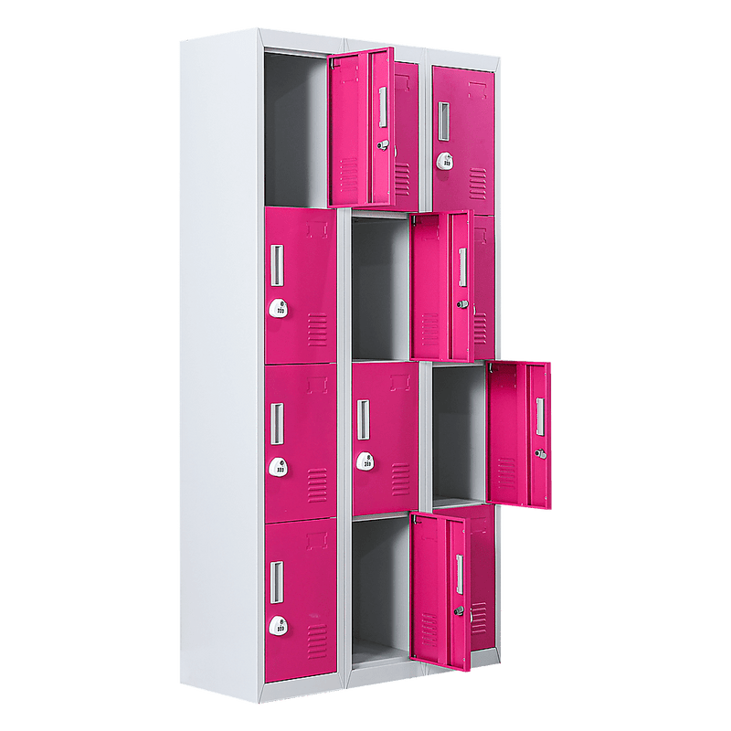 12-Door Locker for Office Gym Shed School Home Storage - 3-Digit Combination Lock Payday Deals