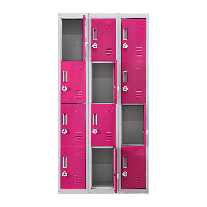 12-Door Locker for Office Gym Shed School Home Storage - 3-Digit Combination Lock Payday Deals