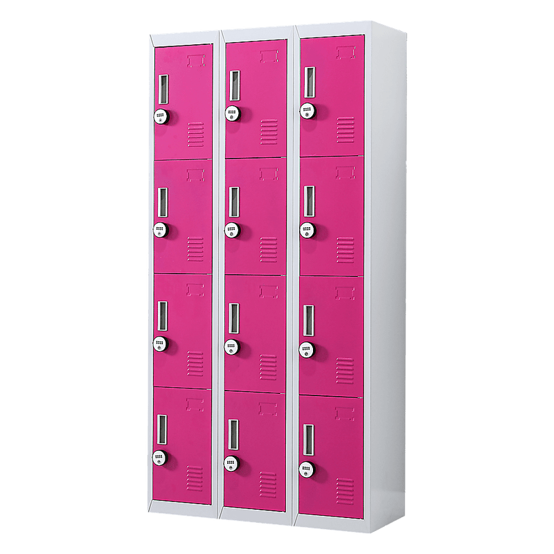 12-Door Locker for Office Gym Shed School Home Storage - 4-Digit Combination Lock Payday Deals