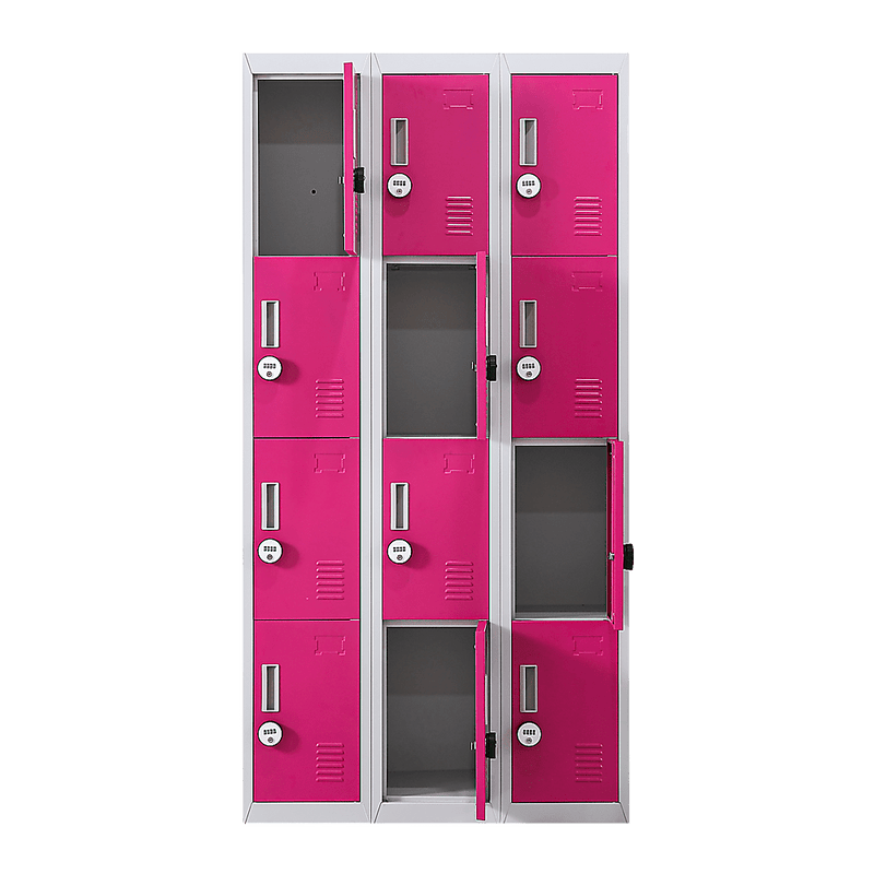 12-Door Locker for Office Gym Shed School Home Storage - 4-Digit Combination Lock Payday Deals