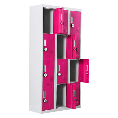 12-Door Locker for Office Gym Shed School Home Storage - 4-Digit Combination Lock Payday Deals