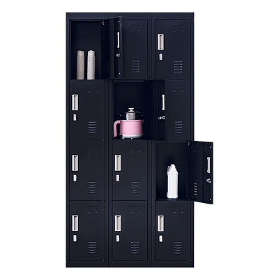 12-Door Locker for Office Gym Shed School Home Storage - Padlock-operated Payday Deals