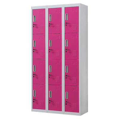 12-Door Locker for Office Gym Shed School Home Storage - Standard Lock with 2 Keys