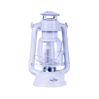 12 LED Solid Metal Camping Hurricane Lantern - White Payday Deals