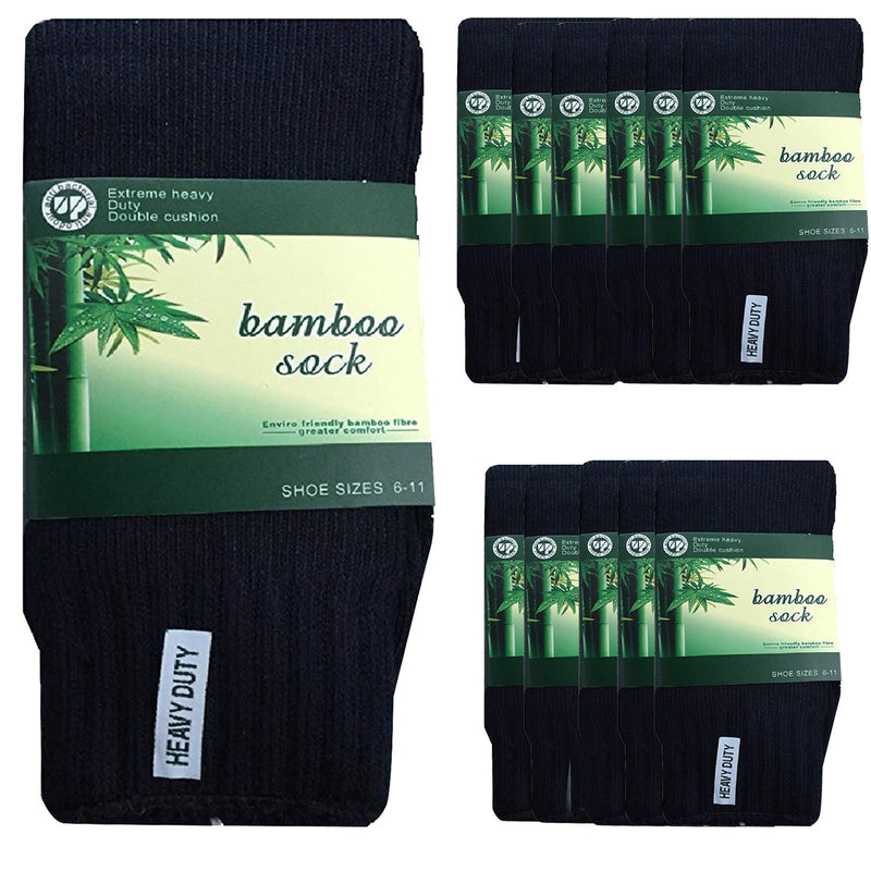 12 Pairs BAMBOO SOCKS Mens Heavy Duty Premium Thick Work Socks Cushion BULK Payday Deals