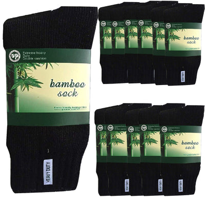 12 Pairs BAMBOO SOCKS Mens Heavy Duty Premium Thick Work Socks Cushion BULK Payday Deals