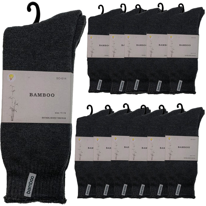 12 Pairs PREMIUM BAMBOO SOCKS Mens Heavy Duty Thick Work Socks BULK Cushion Payday Deals