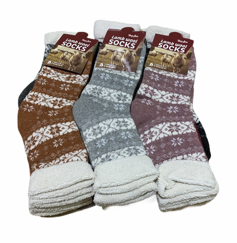 12 Pairs Womens Lambs Wool Socks Extra Warm Winter Thermal Soft Bulk Payday Deals