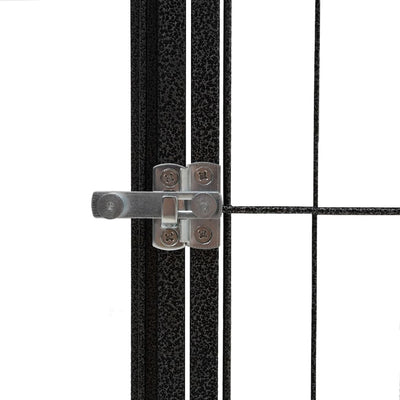 12-Panel Dog Playpen Black 100x50 cm Powder-coated Steel Payday Deals