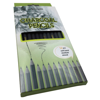 12 pcs CHARCOAL PENCILS Artist Drawing Sketching Shading Draw Sketch Art Craft Payday Deals