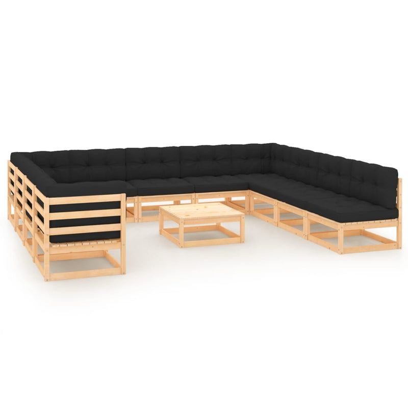 12 Piece Garden Lounge Set with Anthracite Cushions Pinewood Payday Deals
