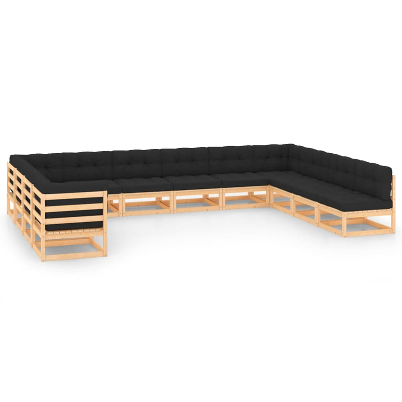 12 Piece Garden Lounge Set with Anthracite Cushions Pinewood Payday Deals