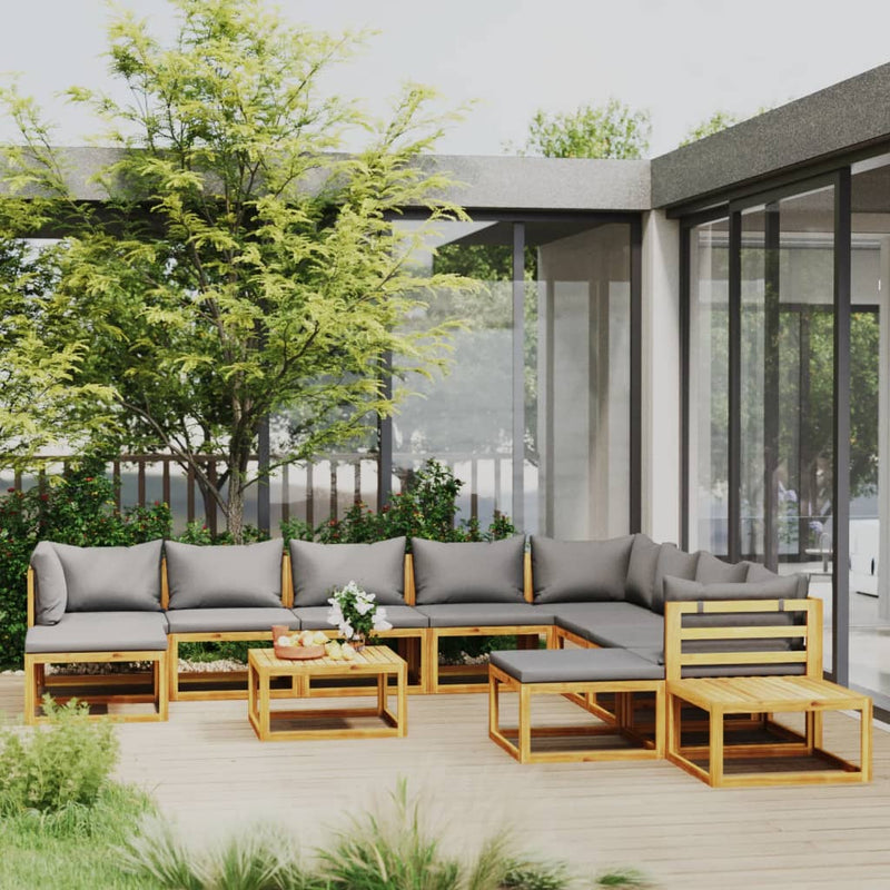 12 Piece Garden Lounge Set with Cushion Solid Acacia Wood Payday Deals