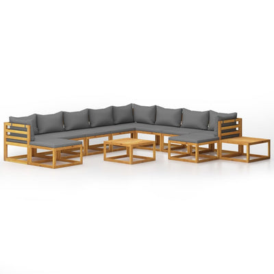 12 Piece Garden Lounge Set with Cushion Solid Acacia Wood Payday Deals
