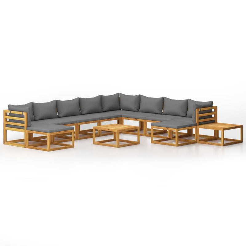 12 Piece Garden Lounge Set with Cushion Solid Acacia Wood Payday Deals