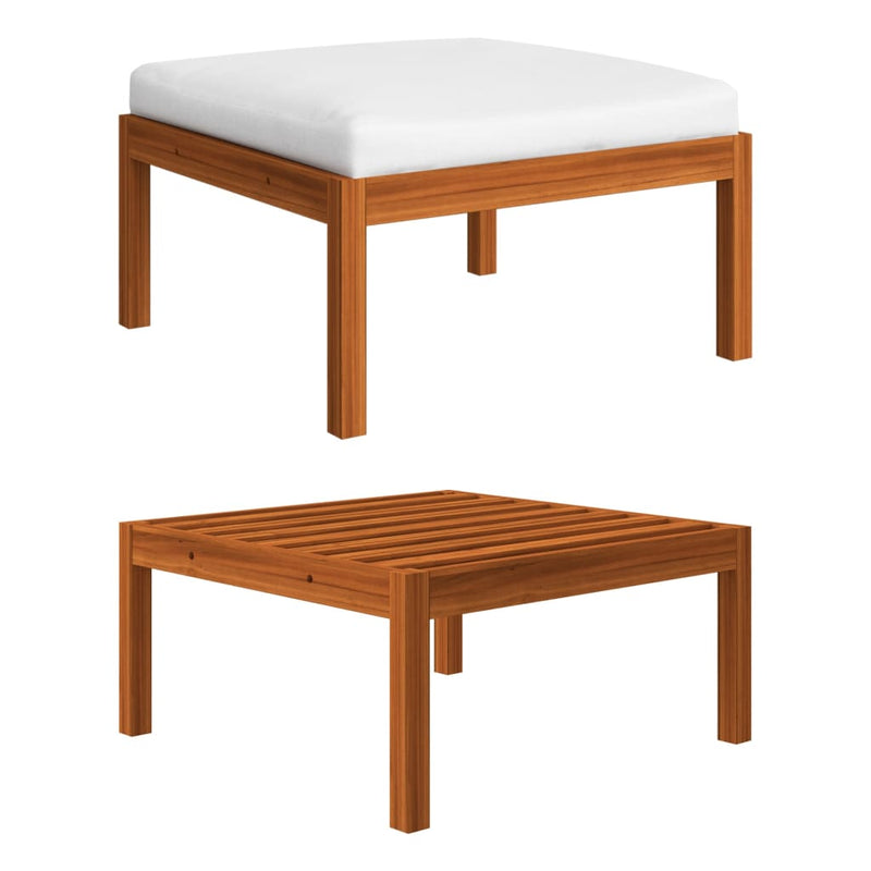 12 Piece Garden Lounge Set with Cushions Cream Solid Acacia Wood Payday Deals