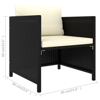 12 Piece Garden Lounge Set with Cushions Poly Rattan Black Payday Deals
