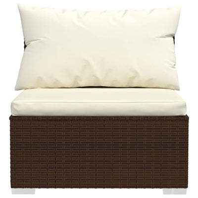 12 Piece Garden Lounge Set with Cushions Poly Rattan Brown Payday Deals