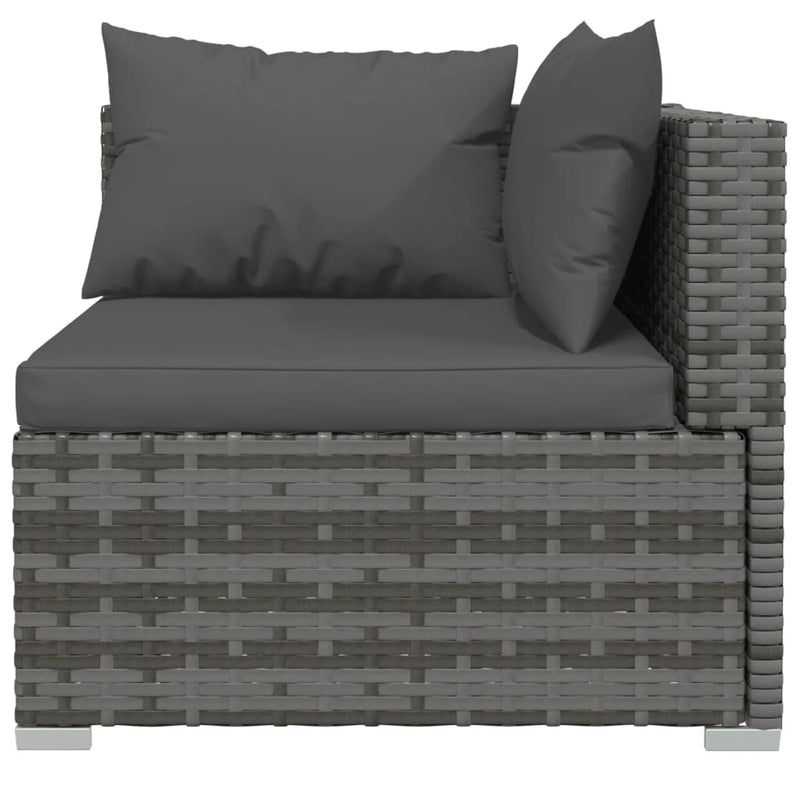 12 Piece Garden Lounge Set with Cushions Poly Rattan Grey Payday Deals